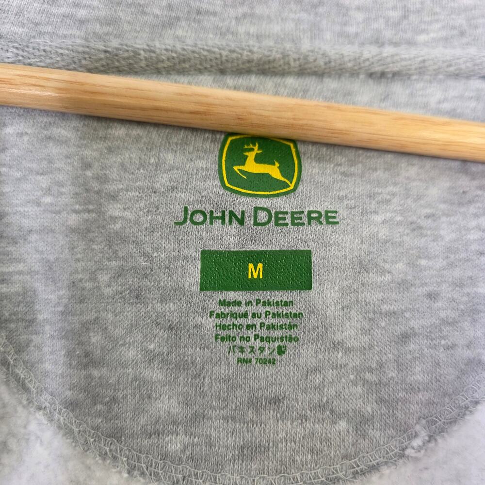 John Deere Full Zip Hoodie Medium M Grey Tractor Graphic Workwear Farmwear - Picture 4 of 10
